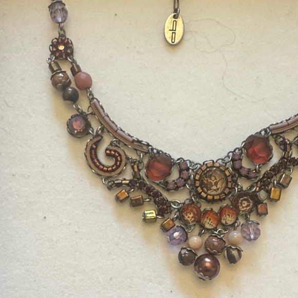 Chic Multicolor Necklace with Purple and Gold Accents - Picture 2 of 3